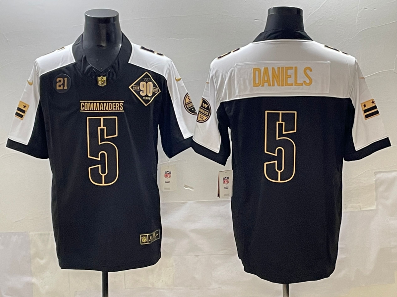 Men Washington Commanders #5 Daniels black  Nike NFL 2025 jersey 002->washington commanders->NFL Jersey